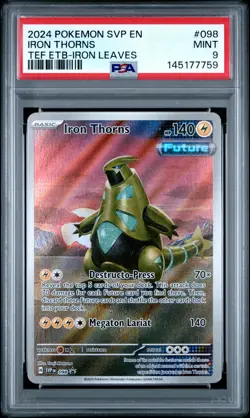 2024 POKEMON SVP EN-SV BLACK STAR PROMO #098 IRON THORNS PSA 9 - Image 1
