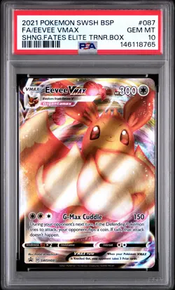 2021 POKEMON SWSH BLACK STAR PROMO #087 FULL ART/EEVEE VMAX PSA 10 - Image 1