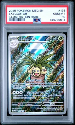 2025 POKEMON MEG EN-MEGA EVOLUTION ILLUSTRATION RARE #135 EXEGGUTOR PSA 10 - Image 1