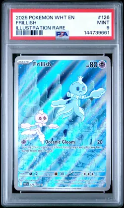 2025 POKEMON WHT EN-WHITE FLARE ILLUSTRATION RARE #126 FRILLISH PSA 9 - Image 1