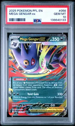 2025 POKEMON PFL EN-PHANTASMAL FLAMES #056 MEGA GENGAR EX PSA 10 - Image 1
