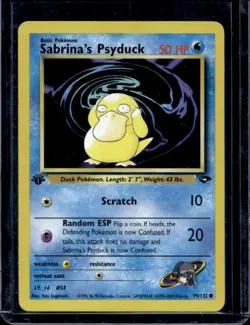 2000 Pokemon Gym Challenge 1st Edition Sabrina's Psyduck #99/132 - Image 1