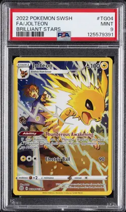 2022 POKEMON SWORD & SHIELD BRILLIANT STARS #TG04 FULL ART/JOLTEON PSA 9 - Image 1