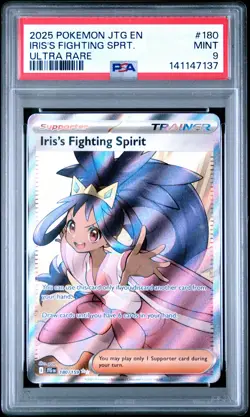 2025 POKEMON JTG EN-JOURNEY TOGETHER ULTRA RARE IRIS'S FIGHTING SPIRIT PSA 9 - Image 1