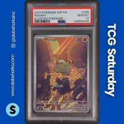 2024 POKEMON SURGING SPARKS #205/191 PHANPY ILLUSTRATION RARE PSA 10 - Image 1