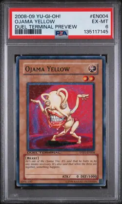 2008-09 YU-GI-OH! DUEL TERMINAL PREVIEW #EN004 OJAMA YELLOW PSA 6 - Image 1