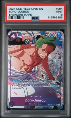 2024 ONE PIECE OP09-EMPERORS IN THE NEW WORLD TREASURE RARE ZORO-JUUROU PSA 9 - Image 1