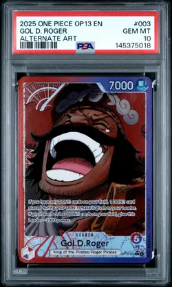 2025 ONE PIECE OP13-CARRYING ON HIS WILL ALTERNATE ART #003 GOL D. ROGER PSA 10 - Image 1