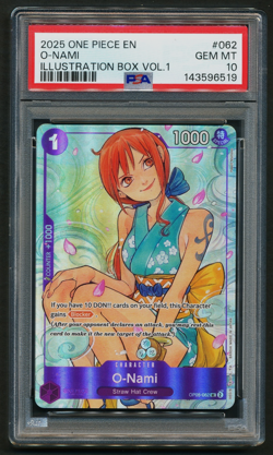 O-Nami OP05-062 Illustration Box Vol. 1 Promo One Piece 2025 English PSA 10 GEM - Image 1