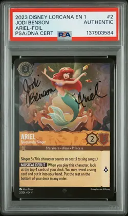 2023 DISNEY LORCANA JODI BENSON SIGNED FOIL ARIEL PSA AUTH AUTO AUTH - Image 1