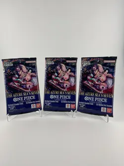 Bandai OP-14 One Piece Card Game The Azure Sea's Seven 3 Booster Packs Sealed - Image 1