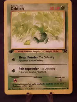 Pokemon Card TCG Oddish 63/82 1st Edition Team Rocket Regular - Image 1