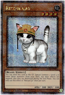 Yugioh! - Rescue Cat - RA02-EN001 - QC Secret Rare - 1st Ed. - NM/M - NEW - Image 1