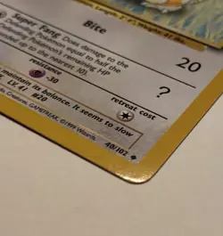 Raticate Pokemon Card Base Set 40/102 Excellent LP Print Error - Image 3