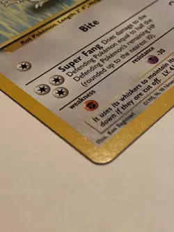 Raticate Pokemon Card Base Set 40/102 Excellent LP Print Error - Image 4