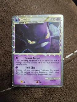 Crobat 84/95 HeartGold SoulSilver Unleashed Prime Rare Holo Pokemon Card 2010 MP - Image 1