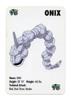 Onix #95 KFC Pokemon mini card promo 1998 - Image 1