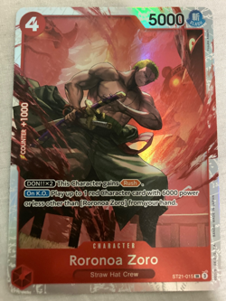 Roronoa Zoro ST21-015 Super Rare Holo English | ONE Card | One Piece TCG - Image 1