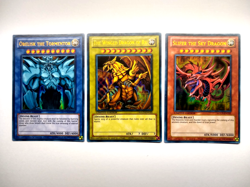 All 3 Egyptian God Cards: Ra, Obelisk, Slifer - Limited Edition Ultra Rare YGLD - Image 1