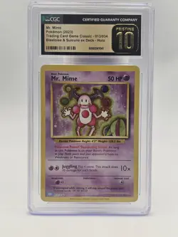 2023 Pokemon Mr Mime 013/034 Blastoise Suicune ex Deck Holo CGC Pristine 10 - Image 1