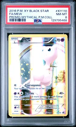 2016 POKEMON XY BLACK STAR PROMO MYTHICAL POKEMON COLL #XY110 FULL ART/MEW PSA 8 - Image 1