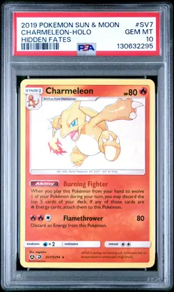 2019 POKEMON SUN & MOON HIDDEN FATES #SV7 CHARMELEON-HOLO PSA 10 - Image 1