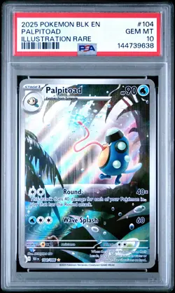 2025 POKEMON BLK EN-BLACK BOLT ILLUSTRATION RARE #104 PALPITOAD PSA 10 - Image 1