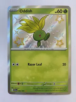 Baby Shiny Oddish 092/091 - Ultra Rare Holo - PAF - Pokemon Card - NM - 1¢ start - Image 1
