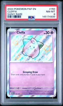2024 POKEMON PAF EN-PALDEAN FATES SHINY RARE #150 CLEFFA PSA 8 - Image 1
