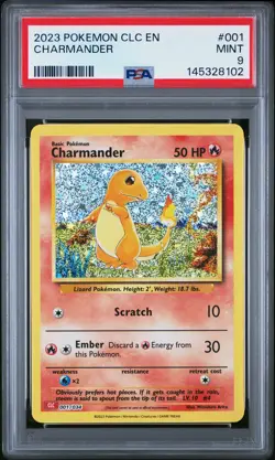 2023 POKEMON CLC-CLASSIC CHARIZARD & HO-OH EX DECK #001 CHARMANDER PSA 9 - Image 1