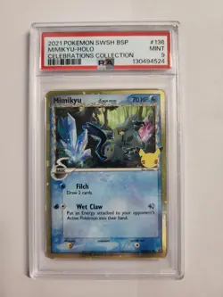 Pokemon SWSH Promo Mimikyu δ Delta Species Holo #136 Celebrations PSA 9 MINT - Image 1