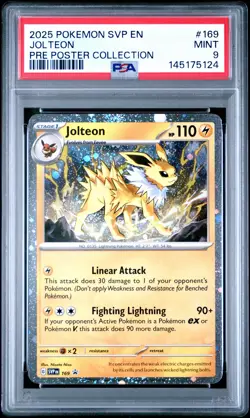 2025 POKEMON SVP PROMO PRISMATIC EVOLUTIONS POSTER COLLECTION #169 JOLTEON PSA 9 - Image 1