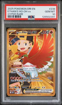2025 POKEMON DRI EN-DESTINED RIVALS HYPER RARE #239 ETHAN'S HO-OH EX PSA 10 - Image 1