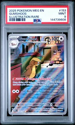 2025 POKEMON MEG EN-MEGA EVOLUTION ILLUSTRATION RARE #153 GUMSHOOS PSA 9 - Image 1