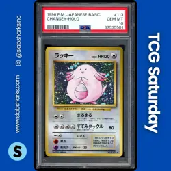 1996 POKEMON BASE SET JAPANESE #113 CHANSEY HOLO RARE PSA 10 - Image 1