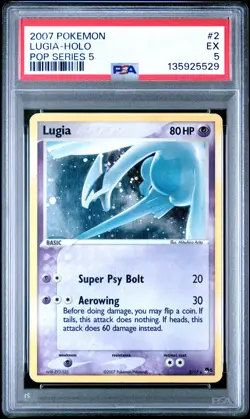 2007 POKEMON POP SERIES 5 #2 LUGIA-HOLO PSA 5 - Image 1
