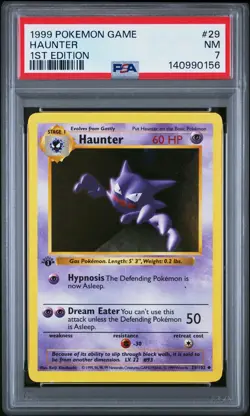 1999 POKEMON BASE SET 1ST EDITION #29 HAUNTER PSA 7 - Image 1