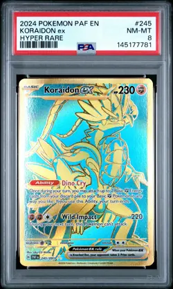 2024 POKEMON PAF EN-PALDEAN FATES HYPER RARE #245 KORAIDON EX PSA 8 - Image 1