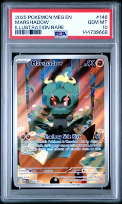 2025 POKEMON MEG EN-MEGA EVOLUTION ILLUSTRATION RARE #146 MARSHADOW PSA 10 - Image 1