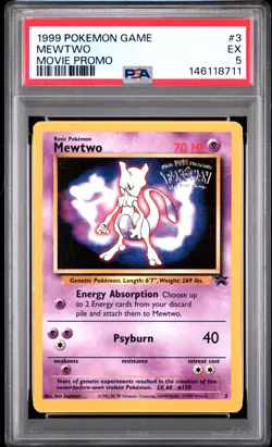 1999 POKEMON GAME MOVIE PROMO #3 MEWTWO PSA 5 - Image 1