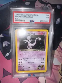Pokemon TCG Rockets Mewtwo Gym Challenge PSA 7 #14 NM Near Mint - Image 1