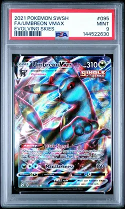 Pokemon TCG Umbreon VMAX Holo Ultra Rare Full Art Evolving Skies 95/203 PSA 9 MT - Image 2