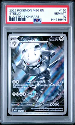 2025 POKEMON MEG EN-MEGA EVOLUTION ILLUSTRATION RARE #150 STEELIX PSA 10 - Image 1