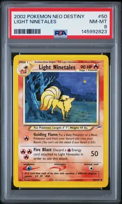 2002 POKEMON NEO DESTINY #50 LIGHT NINETALES PSA 8 - Image 1
