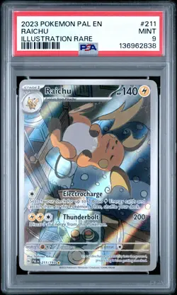 2023 POKEMON PAL EN-PALDEA EVOLVED ILLUSTRATION RARE #211 RAICHU PSA 9 - Image 1