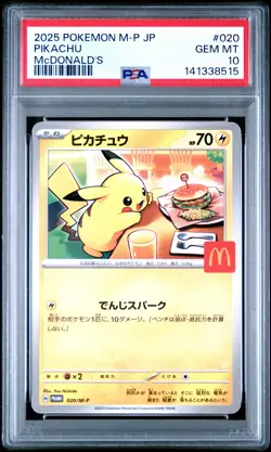 2025 POKEMON JAPANESE M-P PROMO MCDONALD'S #020 PIKACHU PSA 10 - Image 1