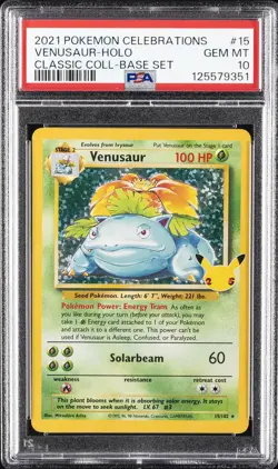 2021 POKEMON CELEBRATIONS CLASSIC COLLECTION #15 VENUSAUR-HOLO PSA 10 - Image 1