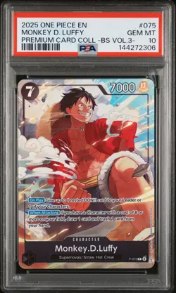 2025 ONE PIECE PREMIUM COLLECTION BEST SELECTION VOL.3 MONKEY D. LUFFY PSA 10 - Image 1