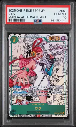 2025 ONE PIECE JPN EXTRA BOOSTER HEROINES EDITION MANGA ALT ART #061 UTA PSA 10 - Image 1