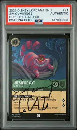 2023 DISNEY LORCANA JIM CUMMINGS SIGNED FOIL #71 CHESHIRE CAT PSA AUTH AUTO AUTH - Image 1